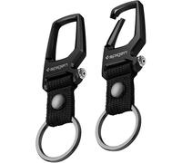 Schlüsselanhänger mit Karabiner und Flaschenöffner, Spigen Carabiner with KeyRing 2-Pack, Schwarz