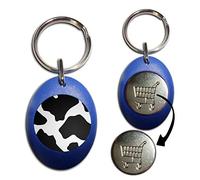 Schlüsselanhänger mit Kuh-Muster, Einkaufswagen, Kunststoff, 1 Stück, blau, Einheitsgröße, Zeitgenössisch