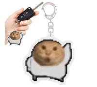 Schlüsselanhänger mit lustiger Katze - seltsamer Schlüsselanhänger aus Acryl mit rundem Kopf, für Herren, Büro, Haus, Reisen, Schule, Partys, Geburtstag, Tanzende Katze, Se référer au descriptif