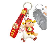 Schlüsselanhänger mit Pferde-Motiv, niedlicher Silikon-Schlüsselanhänger für Neujahr, chinesisches Neujahr, für Damen, Mädchen, Kinder, Gesundheit, Reichtum, Erfolg, Urlaub, Geldbörse, Auto, Zuhause