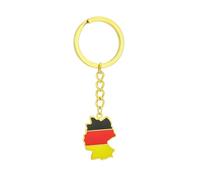 Schlüsselanhänger Mit Retro-Karte Und Flagge Aus Deutschland - Anhänger Aus Emaille Im Geometrischen Stil Mit Deutschem Ethno-Stil, Charm, Patriotischer Schmuck Für Paare, Trendiges Accessoire,