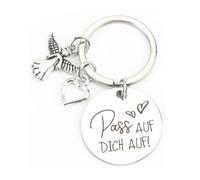 Schlüsselanhänger Mit Schutzengel Und Herzanhänger Aus Edelstahl, Personalisierter Schlüsselanhänger Für Frauen, Geburtstagsgeschenk Oder Kleine Geschenke Für Die Guter Freundin, Mama Oder Schwester