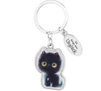 Sheepworld Schlüsselanhänger Motiv Katze | Anhänger in Katzenform, Läge 7,5 cm, Metall, Epoxy, mit Schlüsselring | Geschenk, Geburtstagsgeschenk, Katzenfreunde | 74852