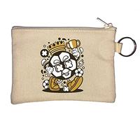 Schlüsselanhänger, Münzbörse, Motiv: Fußballkönig, Krone, Champion, bester Fußballspieler, Beige