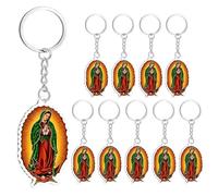 Schlüsselanhänger Notre-Dame von Guadalupe - 10 Stück Anhänger Geldbörse aus Acryl 2D - Dekoration Rucksack religiös - für Frauen spirituelle Suche Event Kirche Reise Geschenk Party Ostern