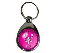 Schlüsselanhänger PINK Einkaufschip Sternzeichen Geschenk Geburtstag Metall Silber, Fische,Widder,Stier,Zwillinge,Krebs,Löwe,Jungfrau,Waage,Skorpion,Schütze,Steinbock,Wassermann (Skorpion)