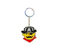 Schlüsselanhänger "Pirates only", Pirat mit rotem Halstuch (PVC)
