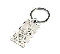 Schlüsselanhänger Rechteck Chrom mit Gravur"Vater & Tochter - vielleicht nicht immer einer Meinung." - Chrom - Geschenk für den Vater zum Vatertag, zum Geburtstag oder als Geschenk zu Weihnachten