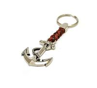 Schlüsselanhänger Ring Anker am Ende eines Lederriemens, 7 cm plus Ring 2,5 cm