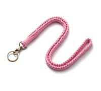 Schlüsselanhänger Schlüsselband Baumwollschnur Lanyard Blau | Makramee-Stil mit Schlüsselring, Länge: 47 cm. Ideal zum Befestigen von Ausweishalter Schlüssel und Kleinen Zubehör