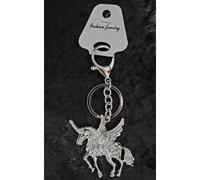 Schlüsselanhänger Schlüsselbund mit Strass Einhorn Dekor Anhänger