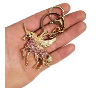 Schlüsselanhänger Schlüsselbund mit Strass Einhorn Dekor Anhänger