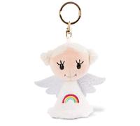 NICI 47072 Good Luck“ 9 cm - Glücksbringer Schutzengel mit Regenbogen - Engel Schlüsselanhänger für Schlüsselband, Schlüsselbund & Schlüsselkette, weiß/rot