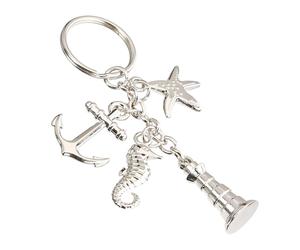 Schlüsselanhänger 'Sealife' aus Metall silber