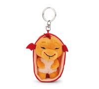 NICI NICI - Schlüsselanhänger Sleeping Pets Drache orange 8cm Körbchen rot an Header Karte