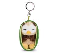 NICI Schlüsselanhänger Sleeping Pets Eule 8 cm im Körbchen, bunt – für Rucksack oder Tasche