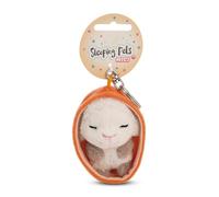 NICI Schlüsselanhänger Sleeping Pets Lamm 8 cm im Körbchen Weiß – für Rucksack & Tasche | 61611