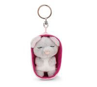 Schlüsselanhänger Sleeping Pets Maus 8cm im Körbchen - bunt - Treuer-Plüschbegleiter für Rucksack oder Tasche, Schlüsselhalter für Klein und Groß | 63166