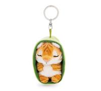 Schlüsselanhänger Sleeping Pets Tiger 8cm im Körbchen - bunt - Treuer-Plüschbegleiter für Rucksack oder Tasche, Schlüsselhalter für Klein und Groß | 63162