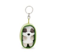 Schlüsselanhänger Sleeping Pets Waschbär 8cm im Körbchen - bunt - Treuer-Plüschbegleiter für Rucksack oder Tasche, Schlüsselhalter für Klein und Groß | 63168