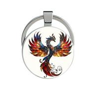 Schlüsselanhänger, Taschenschmuck, Phönix, mehrfarbig, mythischer Vogel.