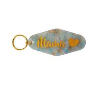 Schlüsselanhänger türkis Glitzer "Mama Herz"