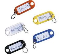 Schlüsselanhänger und Kennringe, 16 farbsortierte Teile, Kunststoff