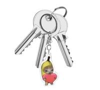 Schlüsselanhänger | Unisex Obstform Weinende Katze Schlüsselanhänger - Lustige 2D Acryl Handykette mit Lanyard für Geldbörse Geldbörse Schultasche Dekoration, Love Banana Katze, 4 cm, runde Schnalle