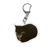 Schlüsselanhänger | Unisex Obstform Weinende Katze Schlüsselanhänger - Lustige 2D Acryl Handykette mit Lanyard für Geldbörse Geldbörse Schultasche Dekoration, Schlüsselanhänger mit kleiner schwarzer