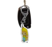 Schlüsselanhänger | Unisex Obstform Weinende Katze Schlüsselanhänger - Lustige 2D Acryl Handykette mit Lanyard für Geldbörse Geldbörse Schultasche Dekoration, Blue Bottle Banana Cat Schlüsselanhänger