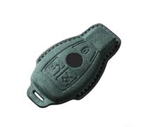 Schlüsselcover aus Wildleder für Mercedes-Benz A/C/E/S/GLC/Klasse, Schutzhülle mit Smart-Tasten-Schutz, Schwarz (Stil A)(Green)