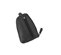 Schlüsseletui aus echtem Leder, schwarz, mit 3 Schlüsselringen, ca. 10,5 x 7,5 cm