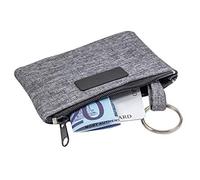 Schlüsseletui Geldbörse RFID - Schlüsseltasche Geldfach Schlüsselmäppchen Schlüsselring Autoschlüssel Leder Damen Herren Braun Schwarz Reißverschluss (Variante 5)