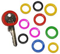Schlüsselkennringe rund 24mm Durchmesser - neonblau - 5 Stück - einzeln als 5er oder als 10er Set bestellbar - für runde Schlüsselköpfe, mit Tastzeichen, Schlüsselkappe, bunt