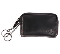 Schlüsseltasche CAMEL ACTIVE "Salamanca", Herren, schwarz, Leder, clean, gepflegt, unifarben mit Farbeinsatz, Kleinlederwaren, aus hochwertigem Rindsleder mit kontrastreichem Handstich-Detail (5515586