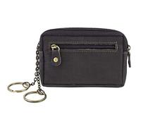 Schlüsseltasche im Used Look robust mit 2 Ringen LEAS in Echt Büffel Leder, braun - Vintage-Collection