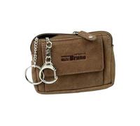 Schlüsseltasche Leder braun Schlüsseletui groß Schlüsselmäppchen Damen und Herren Rindleder + Karabiner und Schlüsselring + Münzfach+ Rückfach