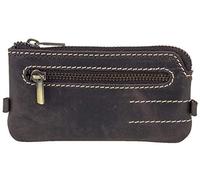 Schlüsseltasche Natur robust mit 2 Ringen LEAS in Echt-Büffel-Leder, braun - LEAS Vintage-Collection