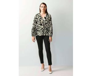 Schlupfbluse ALBA MODA "Bluse Bluse", Damen, Gr. 38, schwarz, Obermaterial: 55% Cupro CUP. 45% Viskose CV., Modern, figurumspielend, V-Ausschnitt, Blusen Schlupfbluse (34592667-38) schwarz