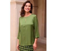 Schlupfbluse ALBA MODA "Bluse Bluse", Damen, Gr. 44, grün, Obermaterial: 100% Viskose CV., Modern, figurumspielend, Blusen Schlupfbluse (61491725-44) grün