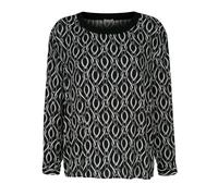 Schlupfbluse ALBA MODA "Bluse Bluse in grafischem Kettendessin", Damen, Gr. 36, schwarz, Obermaterial: 100% Viskose CV., Modern, figurumspielend, Blusen Schlupfbluse (77285524-36) schwarz