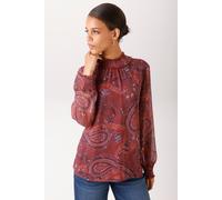 Schlupfbluse ANISTON CASUAL, Damen, Gr. 34, rot (bordeaux, dunkelrot, zimt, sand, schwarz), Chiffon, Obermaterial: 100% Polyester. Futter: 95% Viskose, 5% Elasthan, Paisley, bedruckt, figurumspielend