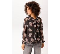 Schlupfbluse ANISTON CASUAL, Damen, Gr. 38, schwarz (anthrazit, braun, hellbeige, altrosa, braun, bordeaux, pink, dunkelgrün), Georgette, Obermaterial: 99% Polyester, 1% metallisierte Faser (LUREX). F