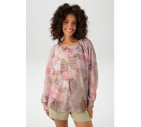 Schlupfbluse ANISTON CASUAL, Damen, Gr. 40, bunt (mint, malve, rot, rosa, rosé, hellkhaki, khaki, helloliv, dunkelbraun, braun, helltaupe, apricot, hellblau, weiß), Chiffon, Obermaterial: 100% Polyest