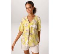 Schlupfbluse ANISTON CASUAL, Damen, Gr. 40, limette, wollweiß, khaki, taupe, apricot, Web, Obermaterial: 100% Viskose, bedruckt, geblümt, figurumspielend hüftlang, V-Ausschnitt, weit, Blusen Schlupfbl
