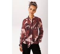 Schlupfbluse ANISTON CASUAL, Damen, Gr. 40, rot (bordeaux, beige, schwarz), Chiffon, Obermaterial: 100% Polyester, bedruckt, gemustert, leicht transparent, figurumspielend hüftlang, V-Ausschnitt, Ragl