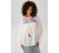 Schlupfbluse ANISTON CASUAL, Damen, Gr. 40, weiß (wollweiß, lavendel, petrol, fuchsia, hellorange, türkis, goldfarben), Web, Obermaterial: 100% Polyester, Glitzermuster, bestickt, gemustert, lässig ge