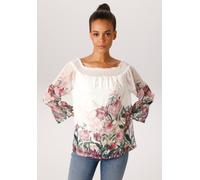 Schlupfbluse ANISTON CASUAL, Damen, Gr. 40, wollweiß, grün, malve, beere, altrosa, bordeaux, elb, hellgrün hellpetrol, rot, Crêpe, Obermaterial: 100% Polyester. Futter: 100% Polyester, bedruckt, geblü