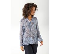 Schlupfbluse ANISTON CASUAL, Damen, Gr. 42, beige (hellblau, nachtblau, beige, weiß), Georgette, Obermaterial: 100% Polyester, Paisley, bedruckt, leicht transparent, figurumspielend hüftbedeckend, V-A