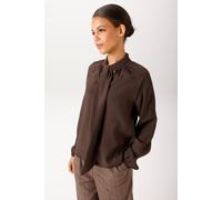 Schlupfbluse ANISTON CASUAL, Damen, Gr. 46, braun (dunkelbraun), Web, Obermaterial: 100% Viskose, unifarben, lässig geschnitten hüftlang, V-Ausschnitt, Raglanärmel elastischer Bund mit Gummizug, Bluse